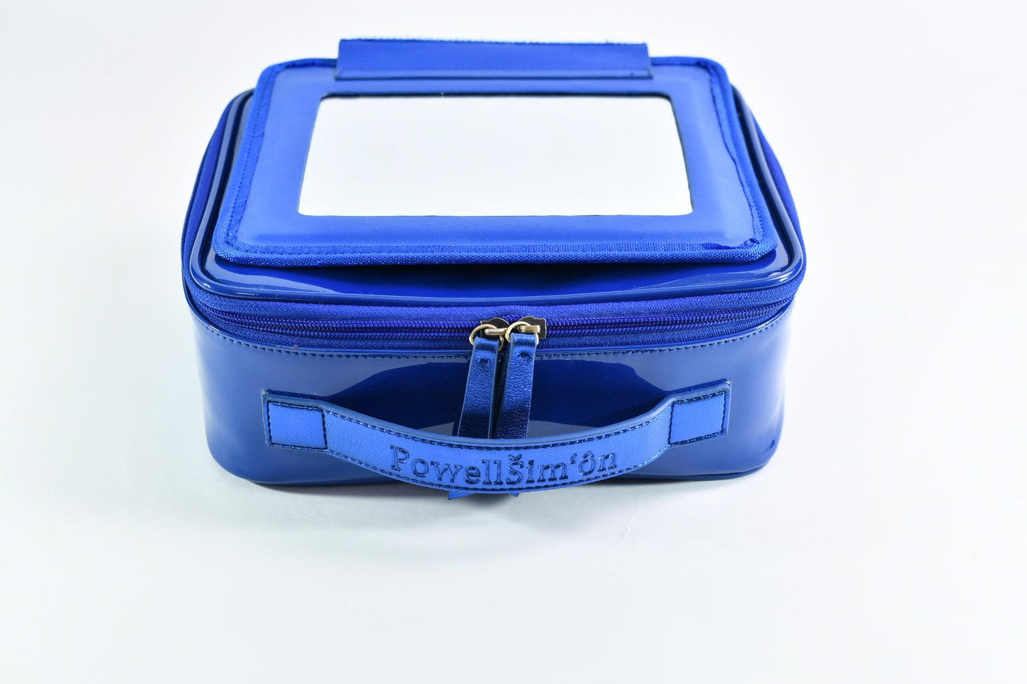 TOILETRY BAG PATENT BLUE