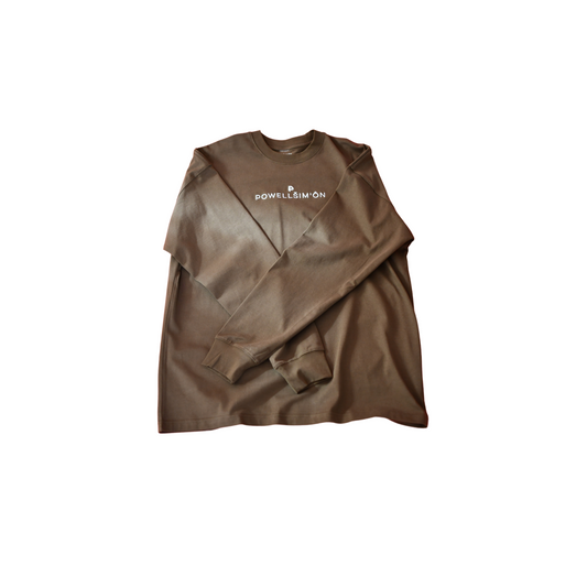 LOGO LONG SLEEVE T-SHIRT BROWN