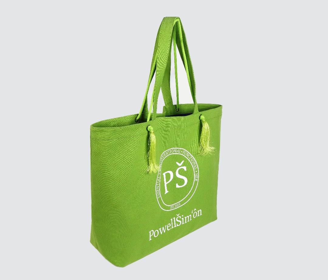 GREEN CANVAS TOTE