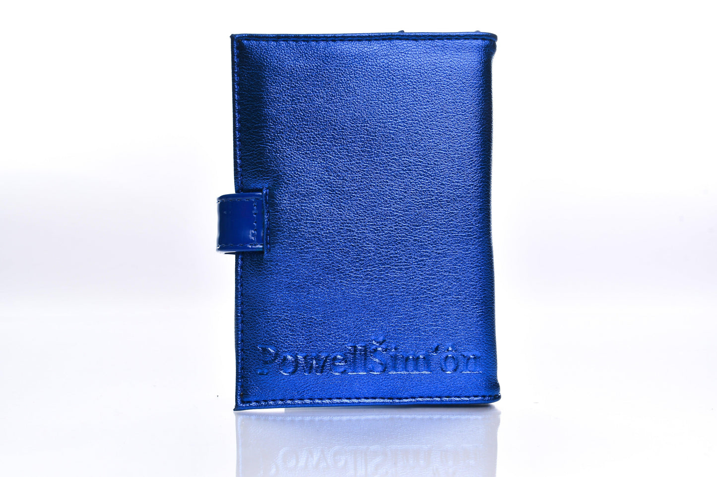PASSPORT WALLET METTALIC BLUE